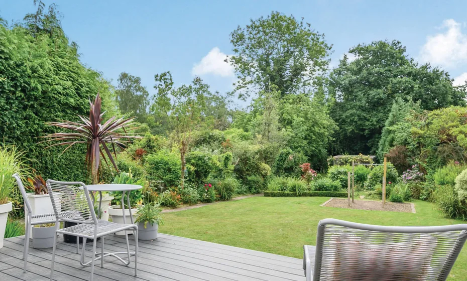 Traditional light grey decking in back garden